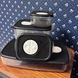 Tupperware Black Rock Vent N Serve bundle of containers